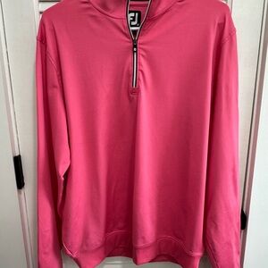 FootJoy Men's Coral Zip-Neck Golf Pullover Size Medium